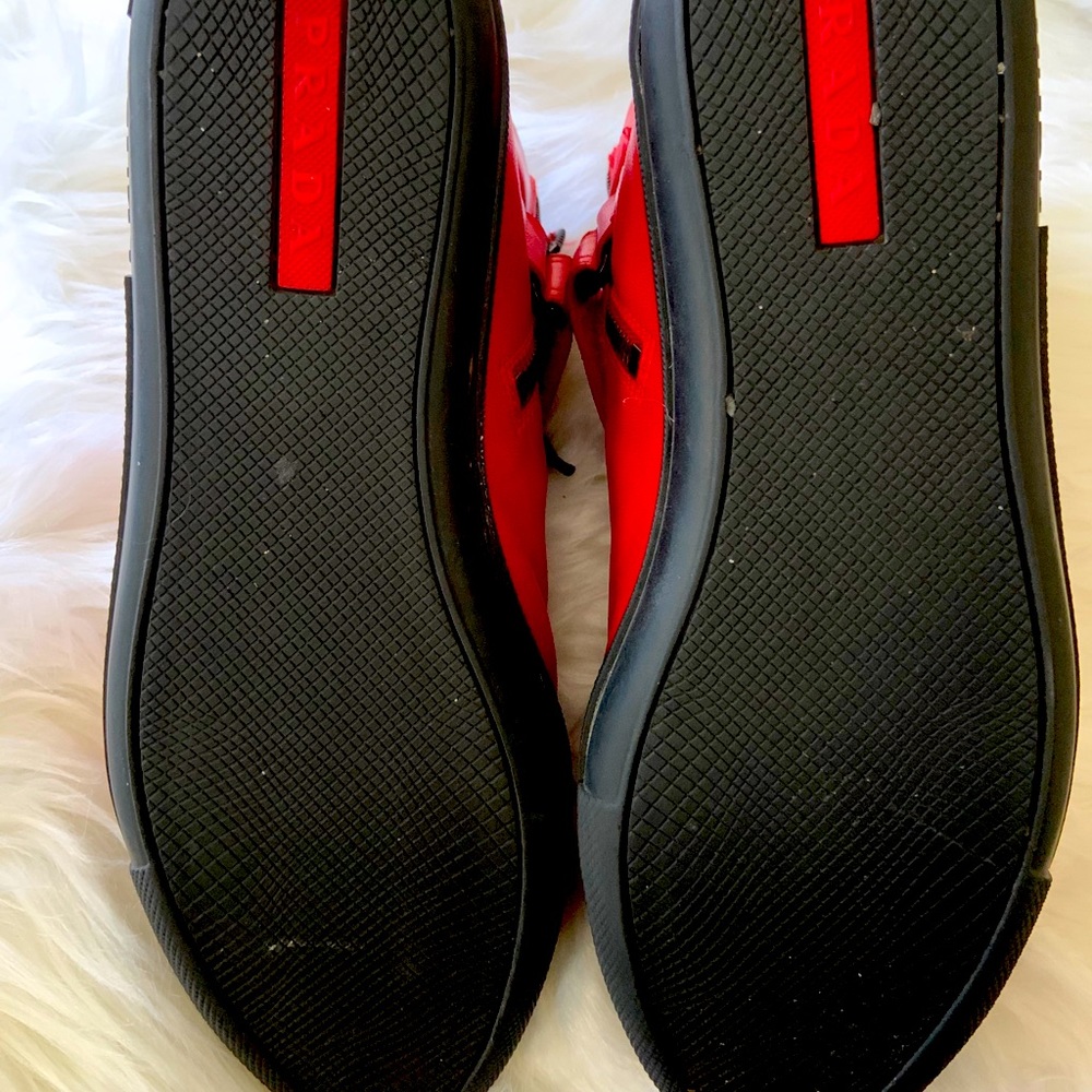 Red Prada sneakers excellent condition